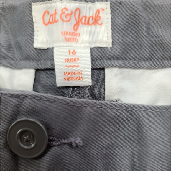 Boys School Uniform Pants Husky Gray Cat & Jack NWT 16 - Picture 2 of 4